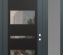 Modern Steel Front Door Diamond C10 52" x 96" anthracite/anthracite clear Glass Panel black LHI with Sidelite and Transom frosted Glass