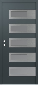 Diamond D3 36" x 80" anthracite/anthracite frosted Glass Panel stainless steel RHI