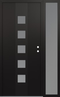 DIAMOND A13 48" X 80" BLACK/WHITE FROSTED GLASS PANEL BLACK LHI WITH SIDELITE FROSTED GLASS