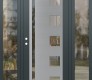 Modern Steel Front Door Diamond C3 68" x 80" anthracite/anthracite clear Glass Panel stainless steel RHI with 2 Sidelites clear Glass