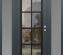 Modern Steel Front Door Diamond C16 64" x 80" anthracite/anthracite clear Glass Panel black LHI with 2 Sidelites frosted Glass