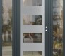Modern Steel Front Door Diamond C2 68" x 80" anthracite/anthracite clear Glass Panel stainless steel LHI with 2 Sidelites clear Glass