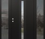 DIAMOND A2 68" X 80" BLACK/BLACK CLEAR GLASS PANEL BLACK LHI WITH 2 SIDELITES MIRRORED GLASS