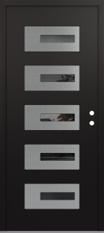 Diamond D6 36" x 80" black/black mirrored Glass Panel stainless steel LHI