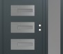 Modern Steel Front Door Diamond D6 48" x 80" anthracite/anthracite frosted Glass Panel stainless steel LHI with Sidelite frosted Glass
