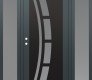 Modern Steel Front Door Diamond C12 60" x 80" anthracite/anthracite frosted Glass Panel black RHI with 2 Sidelites frosted Glass