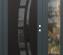 Modern Steel Front Door Diamond C12 52" x 80" anthracite/anthracite mirrored Glass Panel black LHI with Sidelite clear Glass