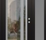 Modern Steel Front Door Diamond C15 48" x 80" black/black clear Glass Panel stainless steel LHI with Sidelite frosted Glass