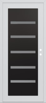 Diamond C7 36" x 80" white/white frosted Glass Panel black LHI