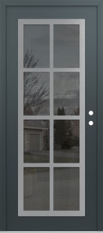 Diamond C16 36" x 80" anthracite/anthracite mirrored Glass Panel stainless steel LHI