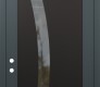 Modern Steel Front Door Diamond C4 36" x 96" anthracite/anthracite clear Glass Panel black RHI with Transom frosted Glass