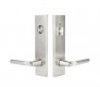 EMTEK MODERN RECTANGULAR TWO-POINT, SINGLE CYLINDER WITH HELIOS LEVERS 5312 SINGLE CYLINDER SATIN NICKEL US15 for Steel Front Doors