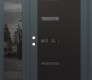 Modern Steel Front Door Diamond C8 50" x 80" anthracite/anthracite mirrored Glass Panel black RHI with Sidelite mirrored Glass