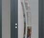 Modern Steel Front Door Diamond C12 50" x 96" anthracite/anthracite clear Glass Panel stainless steel RHI with Sidelite and Transom frosted Glass