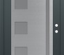 Modern Steel Front Door Diamond C3 36" x 80" anthracite/anthracite frosted Glass Panel stainless steel LHI