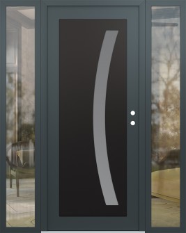 Diamond C4 60" x 80" anthracite/anthracite frosted Glass Panel black LHI with 2 Sidelites clear Glass