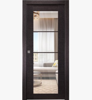 Avanti 4 Lite Clear Vetro Black Apricot Pocket doors