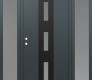 DIAMOND A7 68" X 80" ANTHRACITE/ANTHRACITE FROSTED GLASS PANEL BLACK LHI WITH 2 SIDELITES FROSTED GLASS
