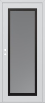 Diamond C1 36" x 80" white/white frosted Glass Panel black RHI