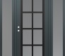 Modern Steel Front Door Diamond C16 64" x 80" anthracite/anthracite frosted Glass Panel black RHI with 2 Sidelites frosted Glass
