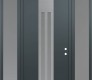 Modern Steel Front Door DIAMOND A8 68" X 96" ANTHRACITE/ANTHRACITE FROSTED GLASS PANEL STAINLESS STEEL LHI WITH 2 SIDELITES AND TRANSOM FROSTED GLASS