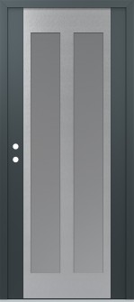 Diamond C14 36" x 80" anthracite/anthracite frosted Glass Panel stainless steel RHI