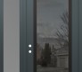 Modern Steel Front Door Diamond C1 48" x 96" anthracite/anthracite mirrored Glass Panel black RHI with Sidelite and Transom frosted Glass
