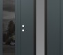 Modern Steel Front Door DIAMOND A11 52" X 80" ANTHRACITE/ANTHRACITE FROSTED GLASS PANEL BLACK RHI WITH SIDELITE MIRRORED GLASS