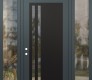 Modern Steel Front Door Diamond C6 64" x 96" anthracite/anthracite clear Glass Panel black RHI with 2 Sidelites and Transom clear Glass