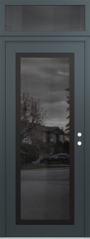 Diamond C1 36" x 96" anthracite/anthracite mirrored Glass Panel black LHI with Transom mirrored Glass