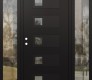 Modern Steel Front Door Diamond D2 60" x 80" black/black clear Glass Panel black RHI with 2 Sidelites clear Glass