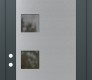 Modern Steel Front Door Diamond C5 36" x 96" anthracite/anthracite clear Glass Panel stainless steel RHI with Transom mirrored Glass