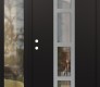 Modern Steel Front Door DIAMOND A10 48" X 80" BLACK/BLACK CLEAR GLASS PANEL STAINLESS STEEL RHI WITH SIDELITE CLEAR GLASS
