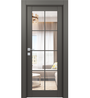 Avon 8 Lite Clear Vetro Gray Matte Single Doors