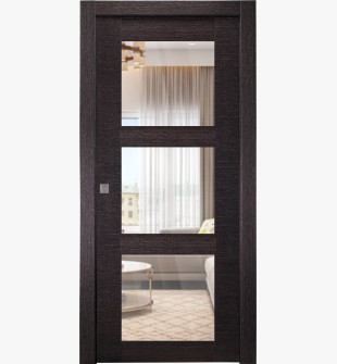Avanti 3 Lite Clear Vetro Black Apricot Pocket doors
