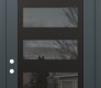Modern Steel Front Door Diamond C9 36" x 96" anthracite/anthracite mirrored Glass Panel black RHI with Transom frosted Glass