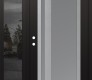 Modern Steel Front Door Diamond C15 50" x 80" black/white frosted Glass Panel stainless steel RHI with Sidelite mirrored Glass