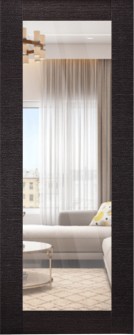 DOOR SLAB AVANTI 207 CLEAR VETRO BLACK APRICOT 18" X 92 1/2" X 1 3/4" TEMPERED CLEAR GLASS