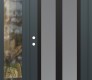 Modern Steel Front Door Diamond C14 50" x 80" anthracite/anthracite frosted Glass Panel black RHI with Sidelite clear Glass