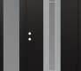 Modern Steel Front Door DIAMOND A5 48" X 80" BLACK/WHITE FROSTED GLASS PANEL STAINLESS STEEL RHI WITH SIDELITE FROSTED GLASS