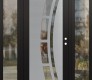Modern Steel Front Door Diamond C12 68" x 80" black/black clear Glass Panel stainless steel LHI with 2 Sidelites clear Glass