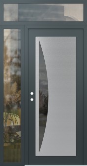 Diamond C13 50" x 96" anthracite/anthracite mirrored Glass Panel stainless steel RHI with Sidelite and Transom clear Glass