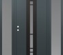 Modern Steel Front Door DIAMOND A3 68" X 80" ANTHRACITE/ANTHRACITE FROSTED GLASS PANEL BLACK RHI WITH 2 SIDELITES FROSTED GLASS