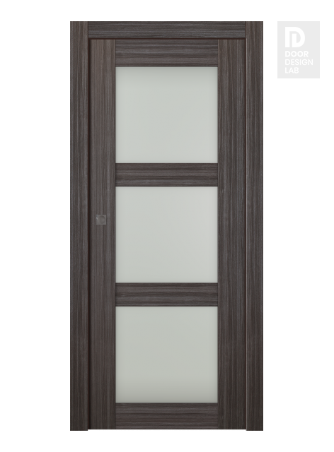 Palladio 3 Lite Vetro Gray Oak Pocket doors