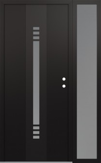 DIAMOND A5 50" X 80" BLACK/WHITE FROSTED GLASS PANEL BLACK LHI WITH SIDELITE FROSTED GLASS