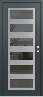 Diamond C9 36" x 80" anthracite/anthracite mirrored Glass Panel stainless steel LHI