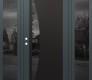 Modern Steel Front Door Diamond C13 64" x 80" anthracite/anthracite mirrored Glass Panel black RHI with 2 Sidelites mirrored Glass