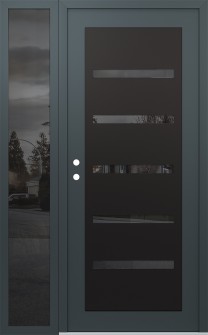 Diamond C7 52" x 80" anthracite/anthracite mirrored Glass Panel black RHI with Sidelite mirrored Glass