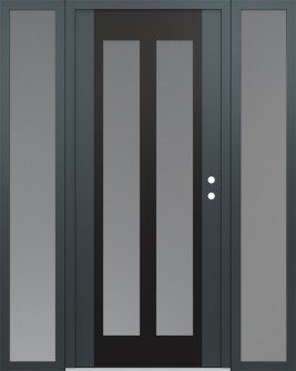 Diamond C14 60" x 80" anthracite/anthracite frosted Glass Panel black LHI with 2 Sidelites frosted Glass