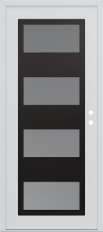 Diamond C2 36" x 80" white/white frosted Glass Panel black LHI